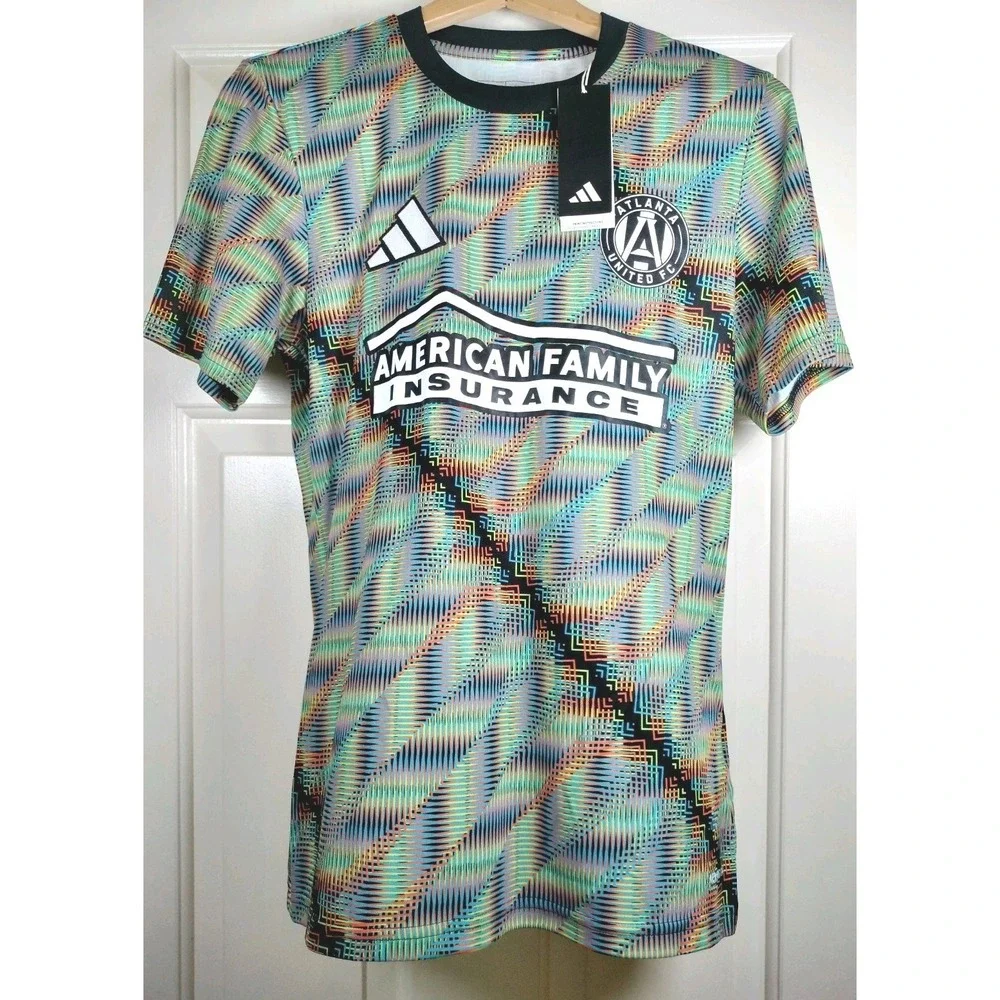 adidas Atlanta United FC MLS Jersey Mens Small NWT Neon Geometric Psychedelic S